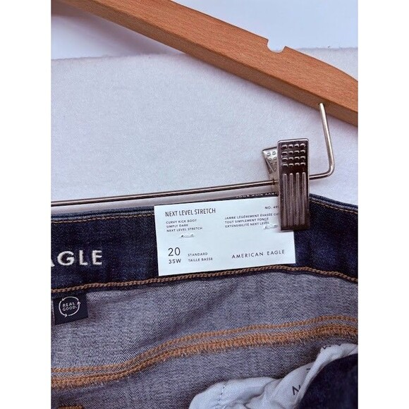 American Eagle Women's Plus Size Jeans Size 20 Curvy Bootcut Dark Wash NWT - Picture 4 of 9